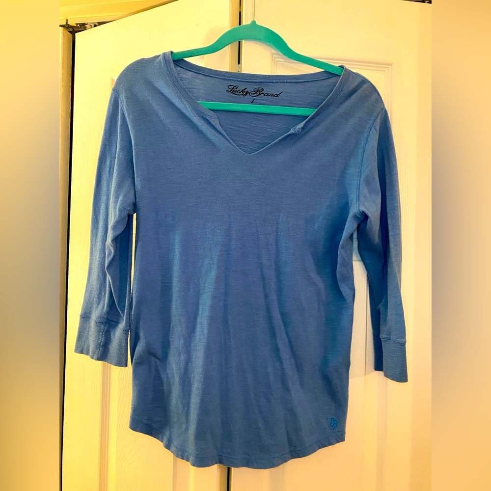 Lucky Brand Women’s V-Neck Blouse- Relaxed Fit- Size  Large